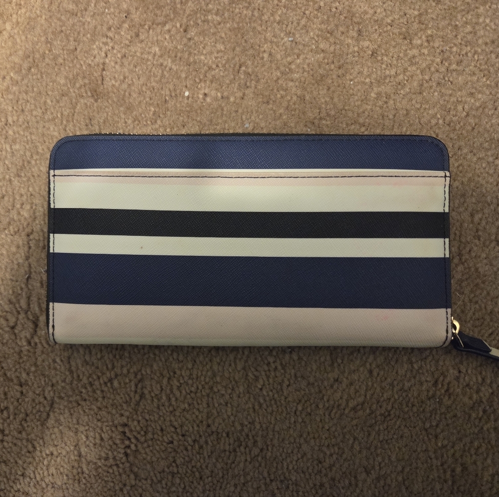 Kate Spade Black, White, Pink And Navy Striped Tote Bag With Matching Wallet - Picture 11 of 11